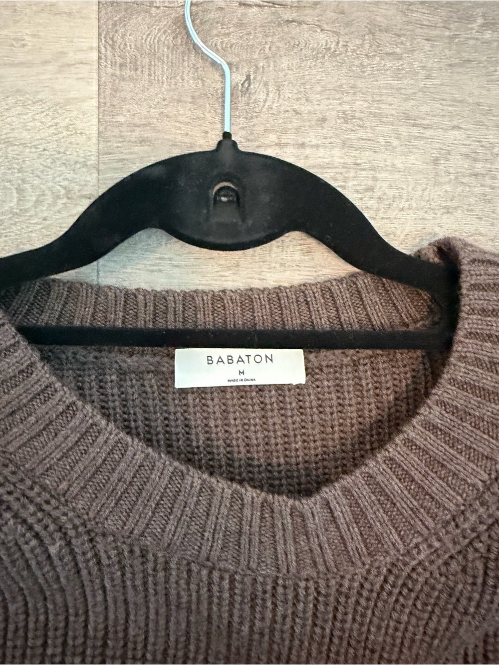 Babaton Brown Ribbed Shoulder-Detail Sweater size medium - Picture 3 of 5